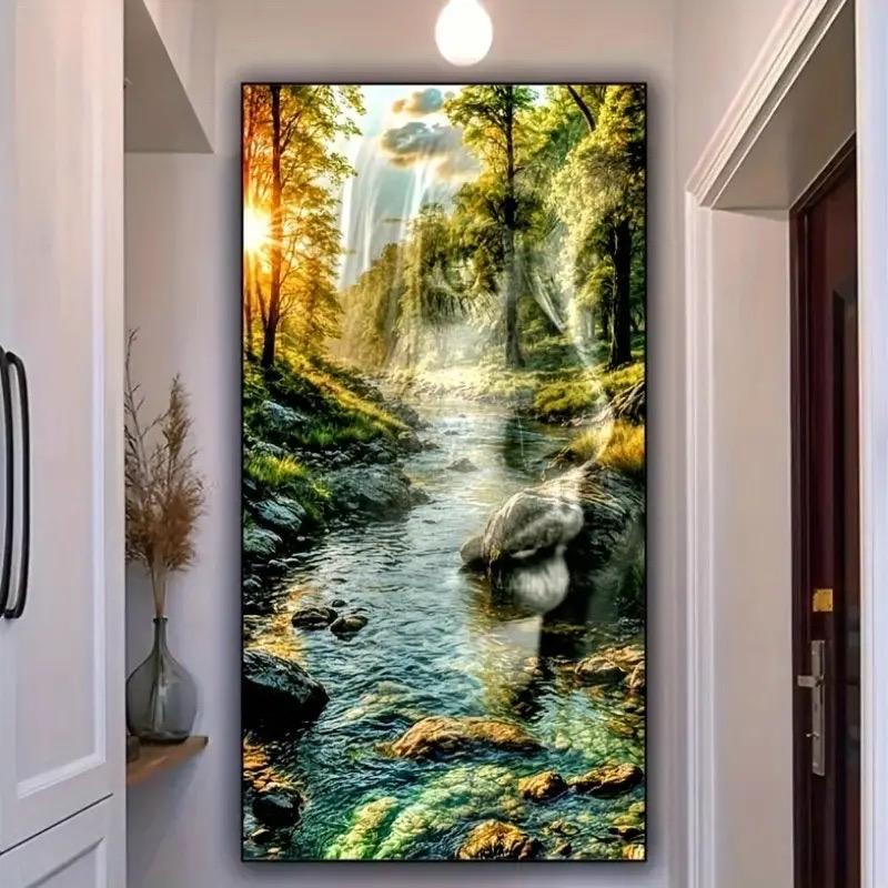 

2025 Новая Алмазная Живопись Драгоценности Вышивка Крестом Фэнтези Красота Поток Пейзаж 5D Сделай Сам Полная Мозаика Вышивка Картина Настенный Декор Full Round 50x100CM