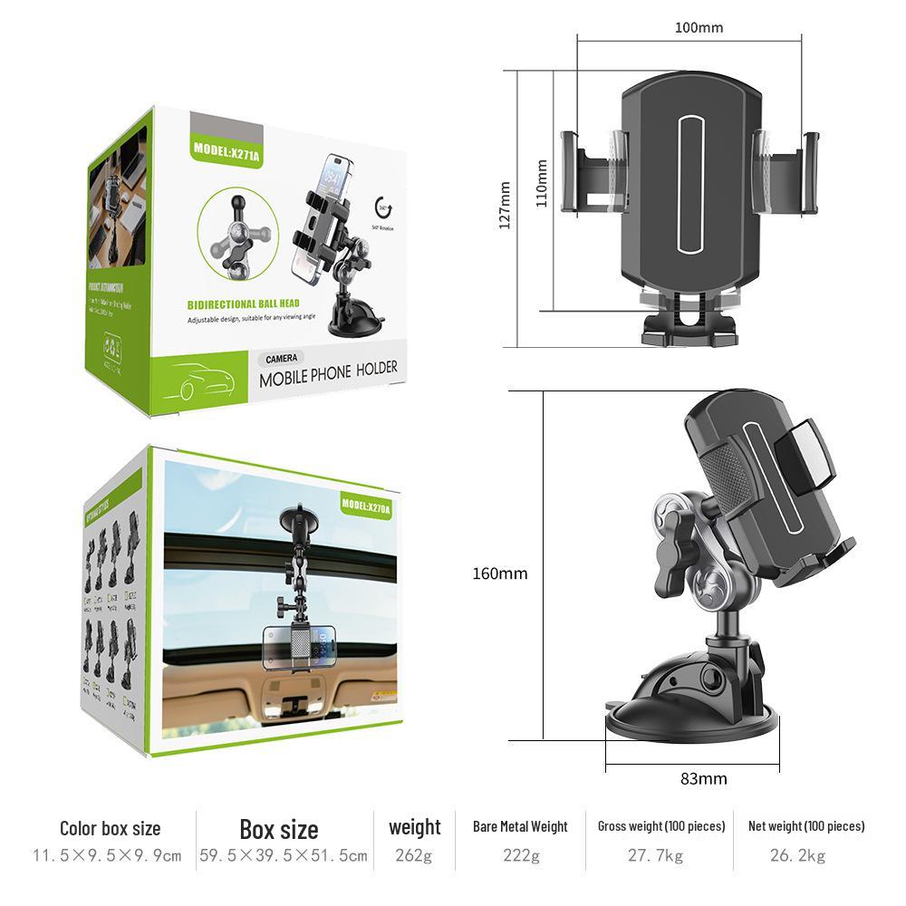 Universal Rotating Suction Cup Phone Holder for Car Windshield Navigation