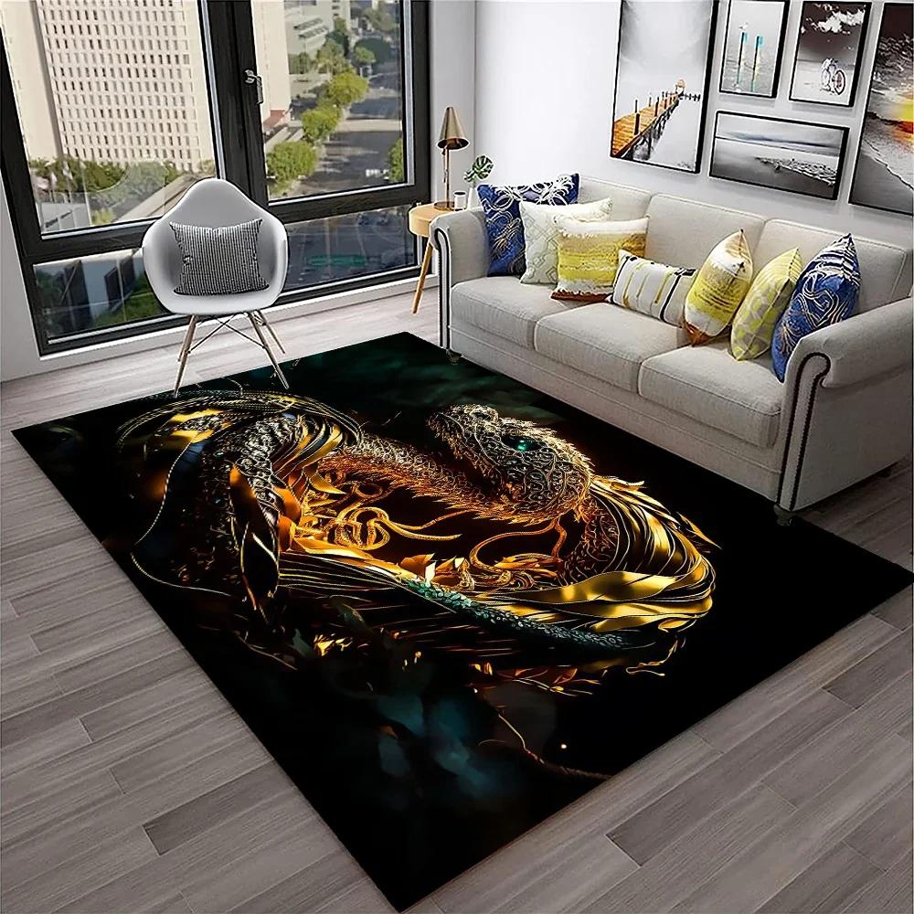 3D Gothic Schlange Schlangen Python Viper Teppich Teppich für Zuhause Wohnzimmer Schlafzimmer Sofa Fußmatte Dekor, Kinder Teppich Rutschfeste Bodenmatte