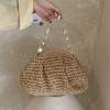 2026 New Summer Beach Straw Women‘s Crossbody Bag Bohemian Shell Chain Handmade Woven Rattan Purse Travel Vacation Shoulder Bag