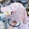 Plaid Headscarf Baseball Hat Bow Strappy Bandana Cap Driving Scarf Peaked Cap  Camping