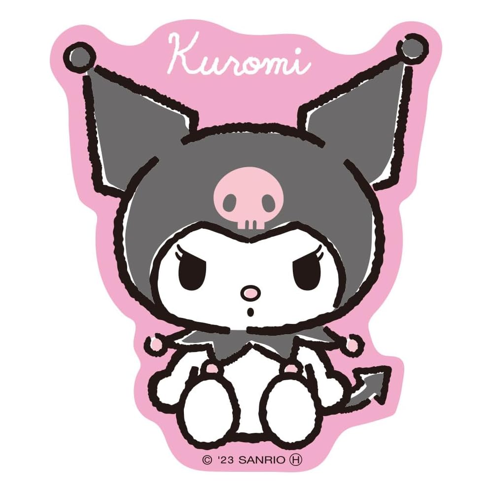 Small Planet Sanrio Character Sticker Kuromi Sitting Design 5cm