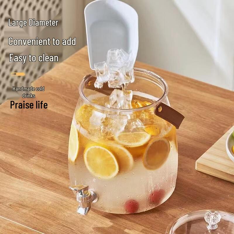 Large Capacity Cold Water Pitcher with Tap and Base