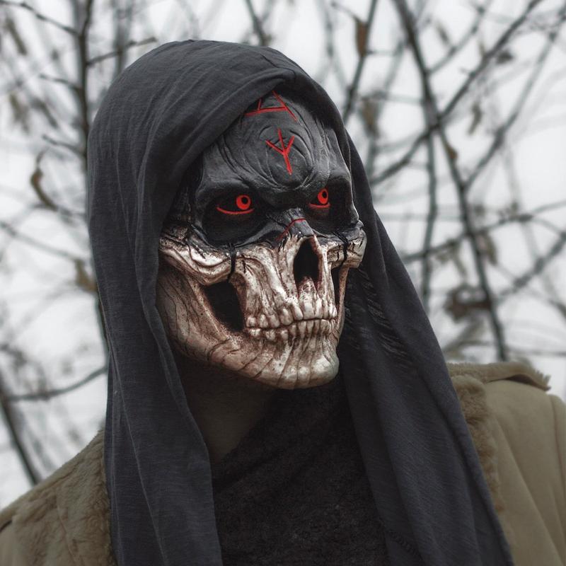 Halloween Ijesztő Koponya Fej Maszk Cosplay Parti Borzalmas Véres Maszkok Karnevál Felnőtt Horror Jelmez Fejfedő Latex Maszk