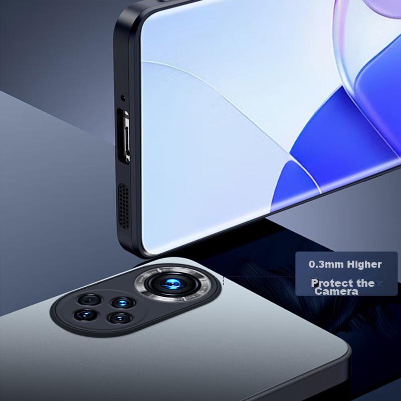 Etui na telefon do Huawei Nova 9, Ochronne etui do Huawei Nova 9, Pełna ochrona obiektywu, Ultra cienkie luksusowe matowe silikonowe, Odporne na wstrząsy, Proste, Grafitowy czarny