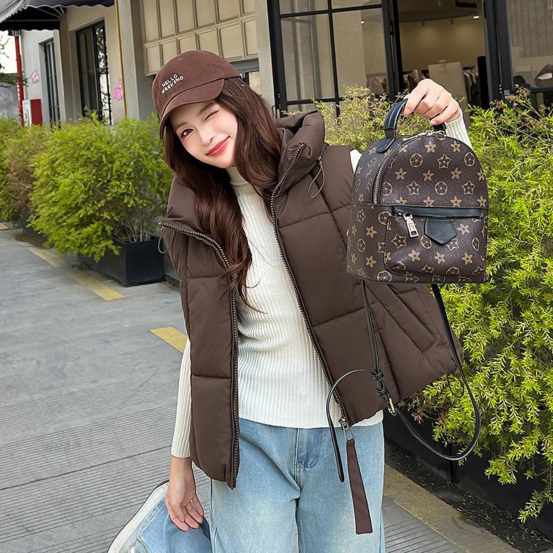 

Новый зимний женский жилет с капюшоном, универсальный и модный, в корейском стиле, свободный и модный повседневный жакет с застежкой-клипсой XXL