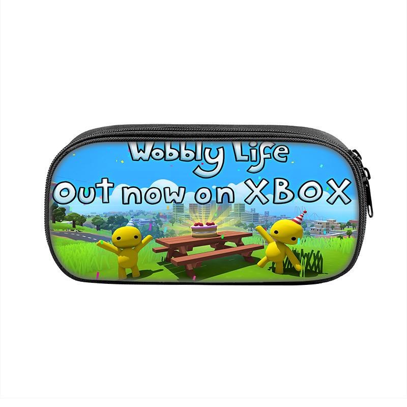 Wobbly Life Pencil Cases Fun Cartoon Anime Pen Box Bag for Student Big Capacity School Supplies Zipper Pencilcases