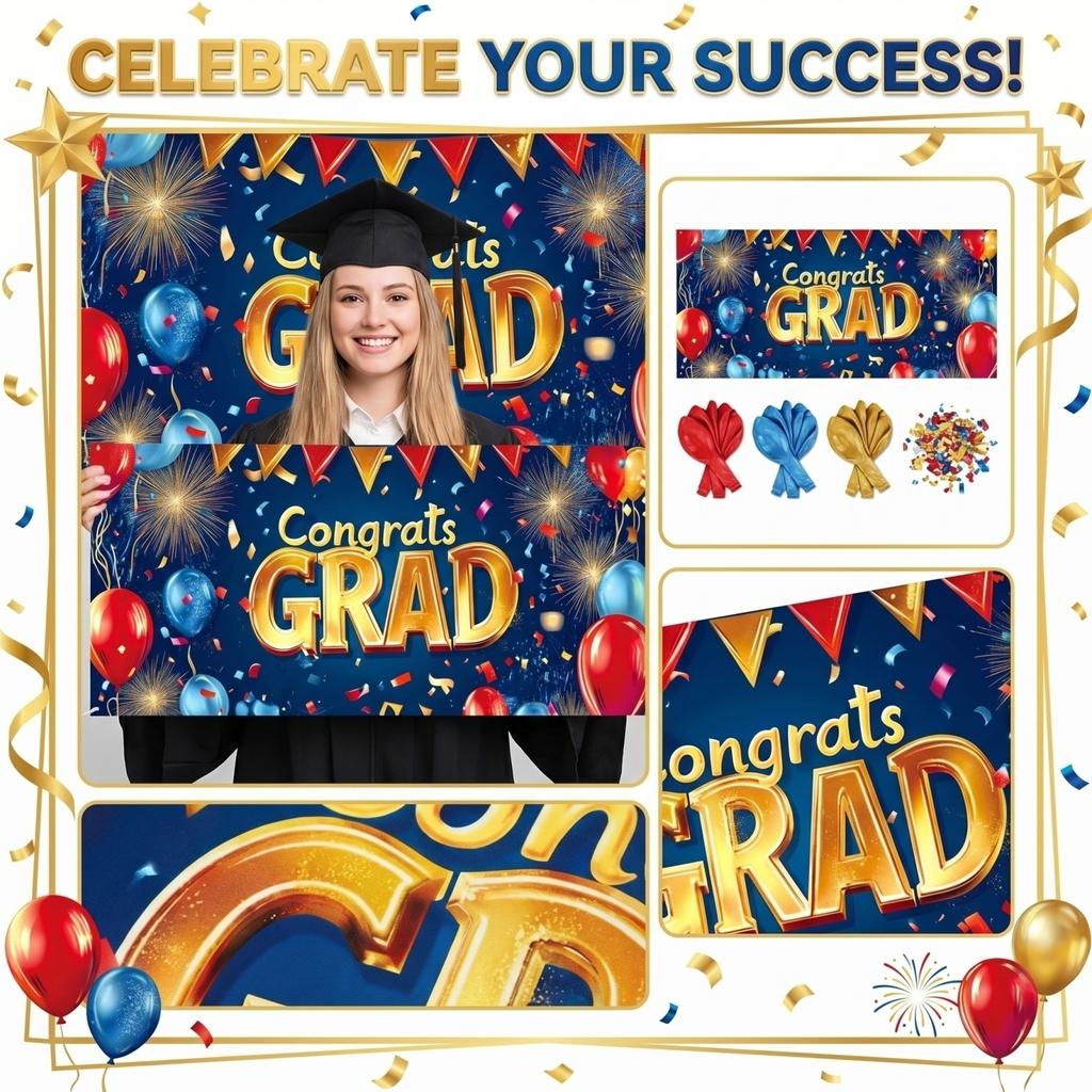 Graduation Flag, Graduation Garage Flag, Photo Decoration Props