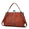Shoulder Bags Women Retro Frame Purses Girls Crossbody Messenger Bag Small Handbags for Phone Party Faux Oil Leather Clip Bag
