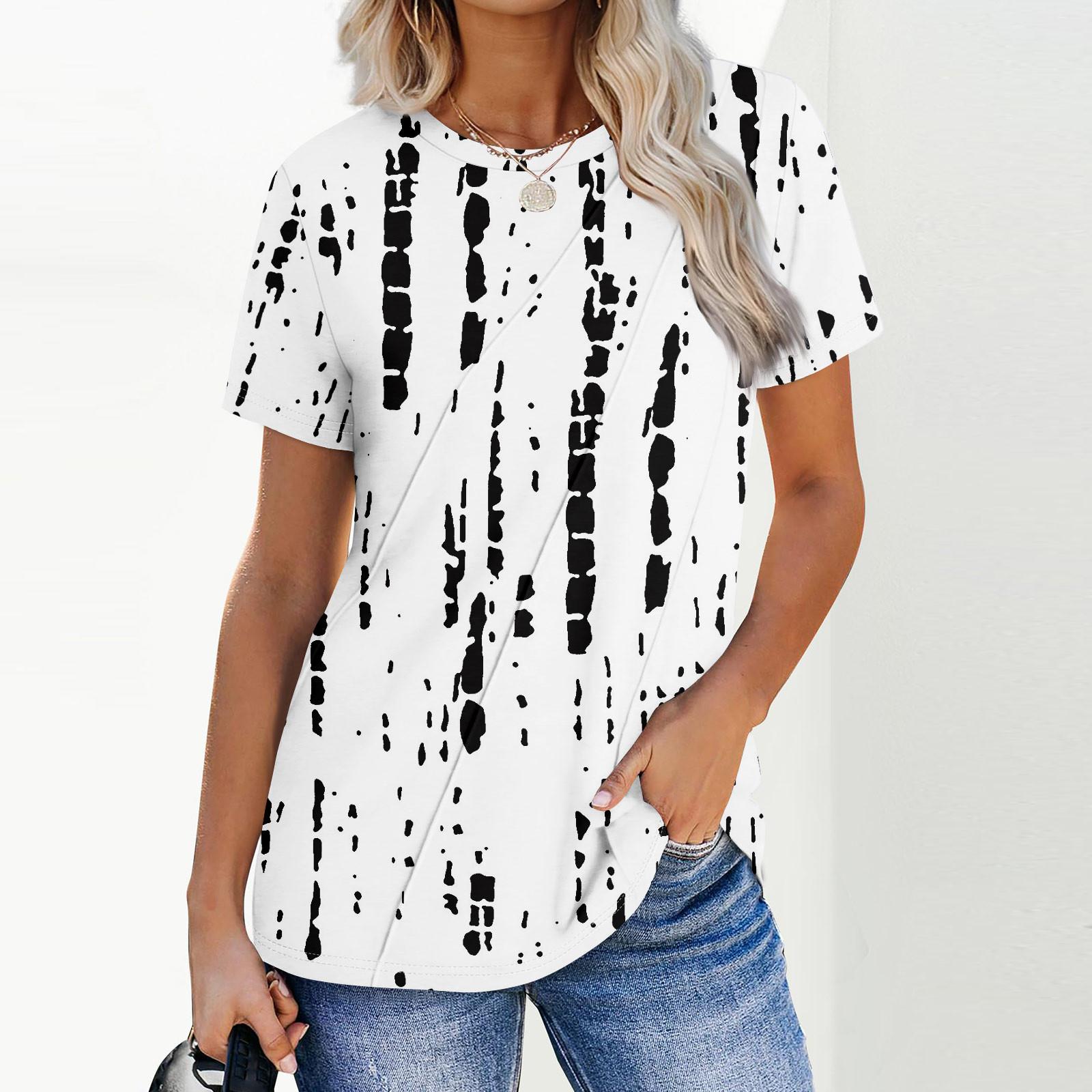 

Женская мода повседневная с коротким рукавом однотонные топы плиссированная модная одежда футболка XL белый