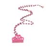 Long Chain Comb Pendant Necklace Rhinestone Decor Acetate Necklace  For Girls
