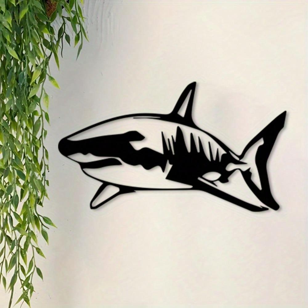 Vintage Hammerhead Shark Metal Wall Art Tropical Ocean Decor for Outdoor Coastal Villa Gift