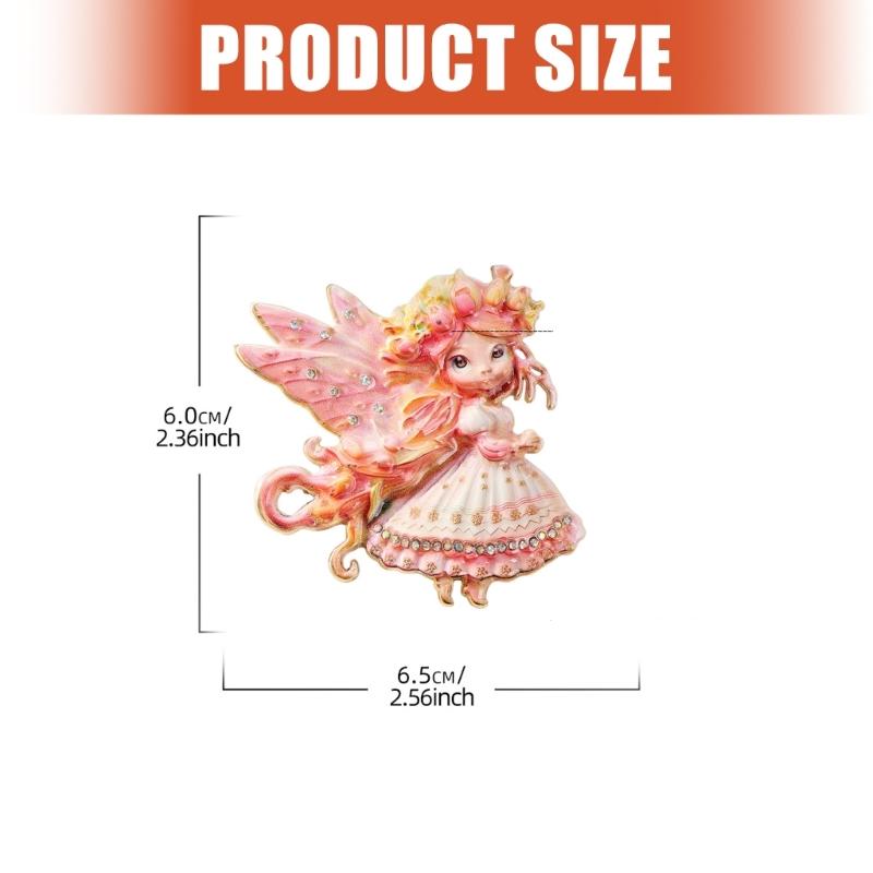 Flower Elf Brooch Zinc Alloy Lightweight Lapel Pin For Comfortable Wear Ideal Parties Weddings Daily Fashion Accessory