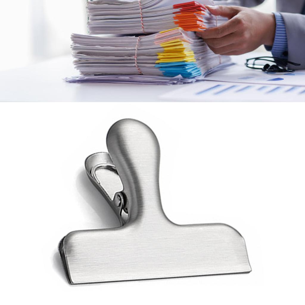 Wide Mouth Spring Clamp Stainless Steel Paper File Receipt Clip for Home School Office