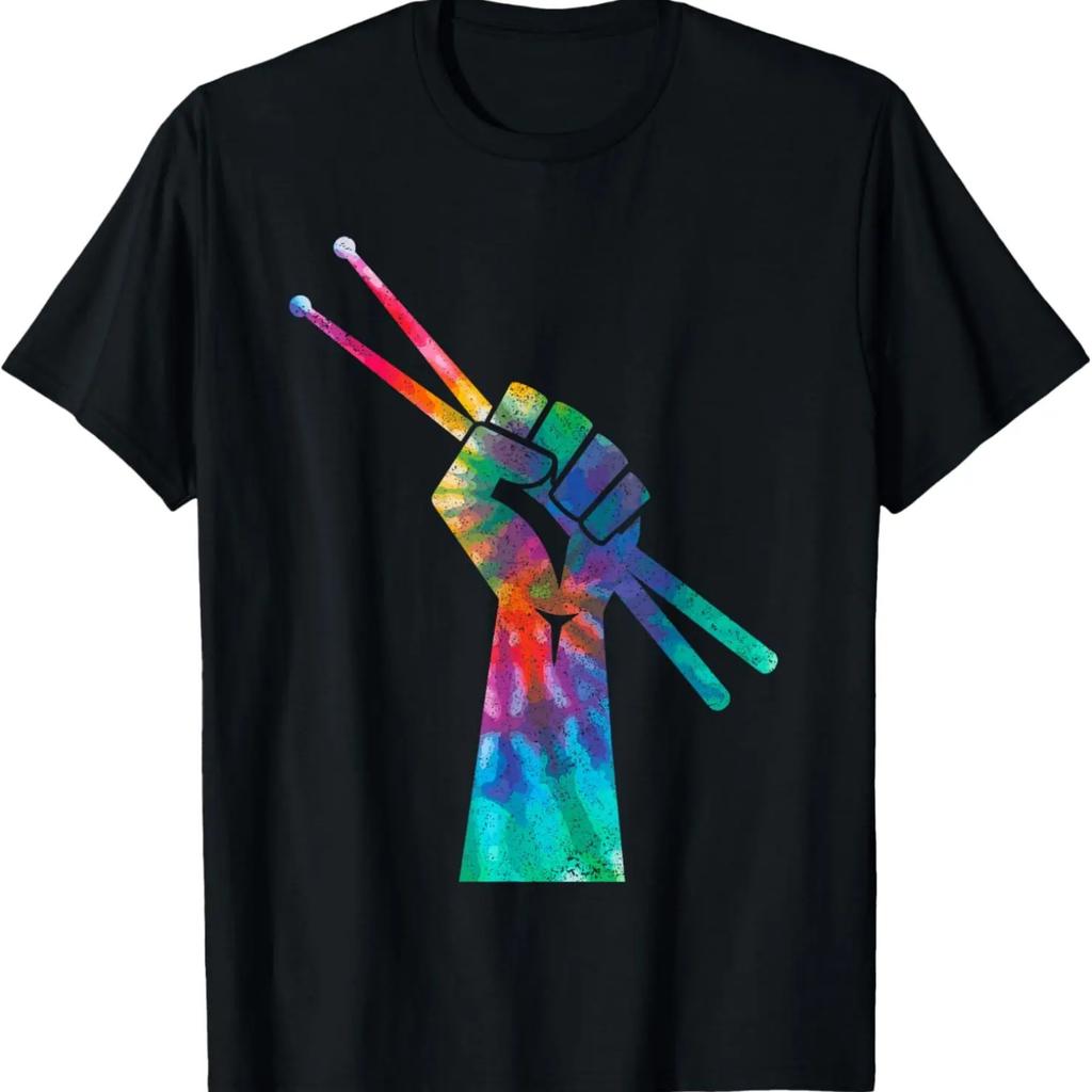 Drummer Drum Kit Tie Dye Hippie Drummer Gift T-Shirt