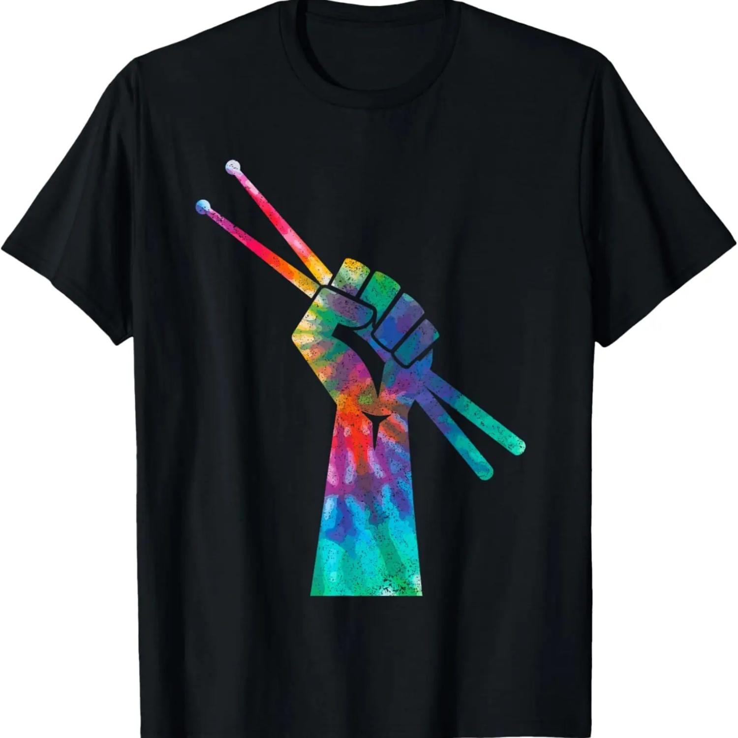 

Drummer Drum Kit Tie Dye Hippie Drummer Gift T-Shirt XXXXXL чёрный