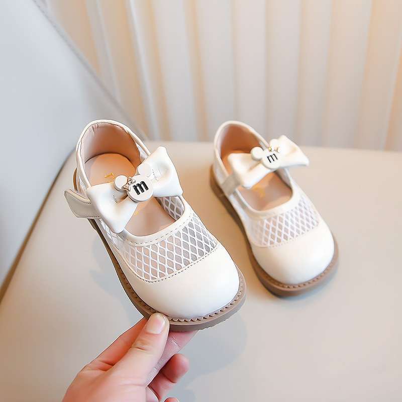 Children's mesh breathable baby shoes 2025 spring and summer children's foreign non-slip small leather shoes girls' small fragrant wind princess shoes