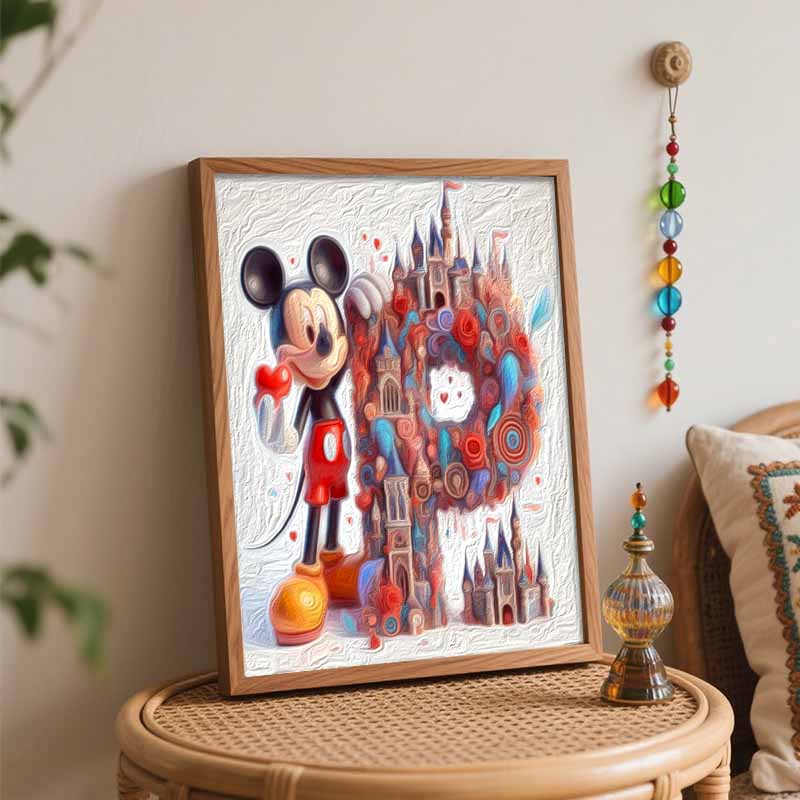 Disney Mickey Castle Heart DIY Oil Painting Kits Hand Painting Home Decor Craft Gift Ideas Disney Mickey Castle Heart Art Work Decor