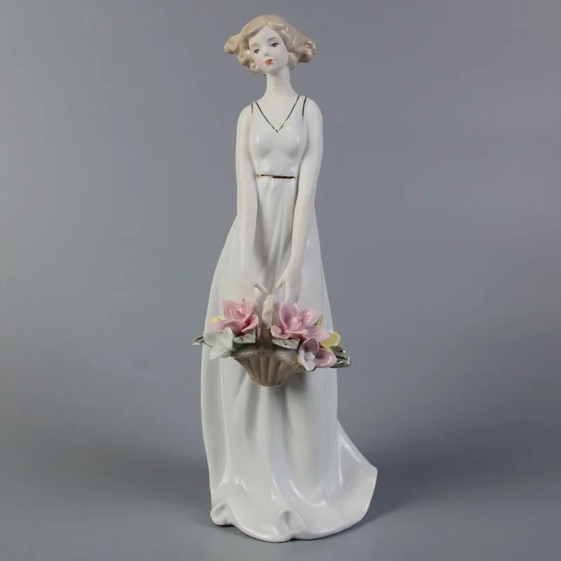 Figurine Bellezza in Ceramica Europea Artigianato Arredamento Casa Decorazione Porcellana Occidentale Artigianato Ornamento Regalo di Matrimonio