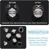 UNICRAFTALE 8Pcs 8 Styles Oval Cabochon Bezel Blank Tray Ring Bases 304 Stainless Steel Finger Ring Components Open Adjustable Cuff Ring Blanks Pad
