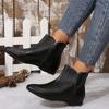 Korean version of the women's Martin boots comfortable soft elastic trend of non-slip wear chic hundred outstanding height increase shoes
