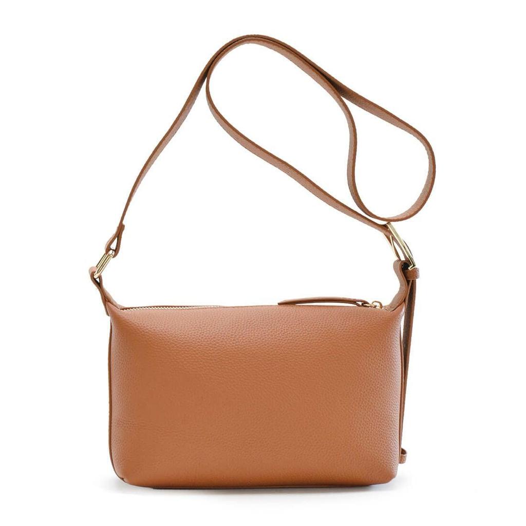 Cowhide Leather Bag with Metal Shrink Taupe [Barcos] Pochette/Shoulder Fittings, Leather,
