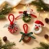 Süße saisonale Partygeschenke Handgefertigter Pfeifenreiniger Weihnachtsdekoration, Fertige Chenille-Stiele Kranz Bastelarbeiten Baumschmuck mit Tannenzapfen und