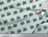 Soimoi Green Poly Crepe Fabric Geometric & Rose Floral Printed Fabric 1 Yard 42 Inch