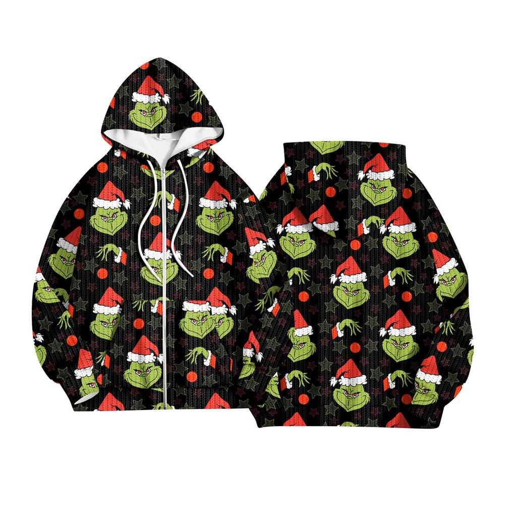 Women's Fashion Jacket Casual Printed Long-sleeved Hooded Cardigan Sweatshirts