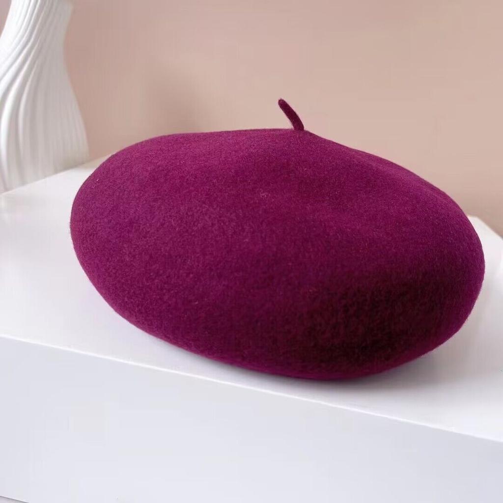 Australian Hair Beret Children'S Painter Hat Upgraded Striped Sweat Band Delicate Three-Dimensional Mushroom Hat Wool Bud Hat