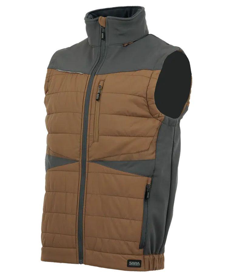 24H Hybrid work vest men's softshell all-year-round vest - Comfort Plus SARA XL Black-Olive