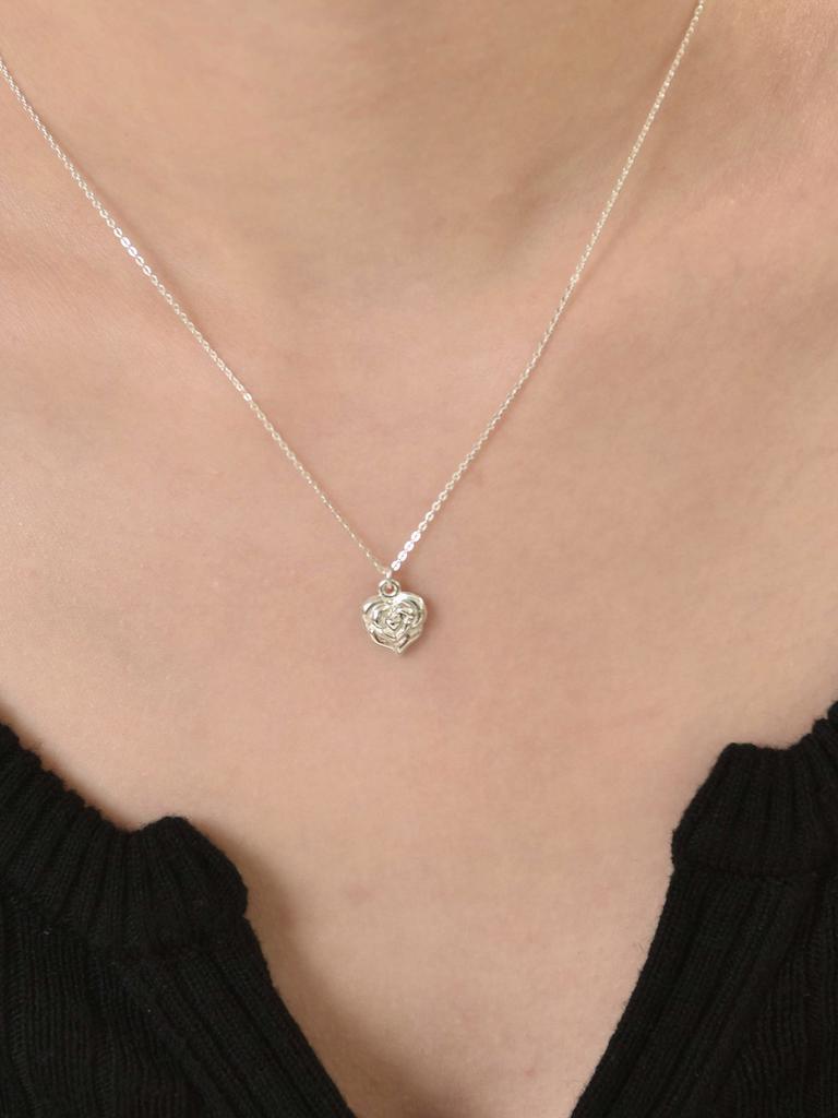 Lovetrix Silver925 Heart Rose Basic Necklace (2Ver.)