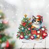 Acrylic Special Shape Christmas Cat Table Top Diamond Painting Ornament Kits Diamond Painting Desktop Decors Bedroom Table Decor
