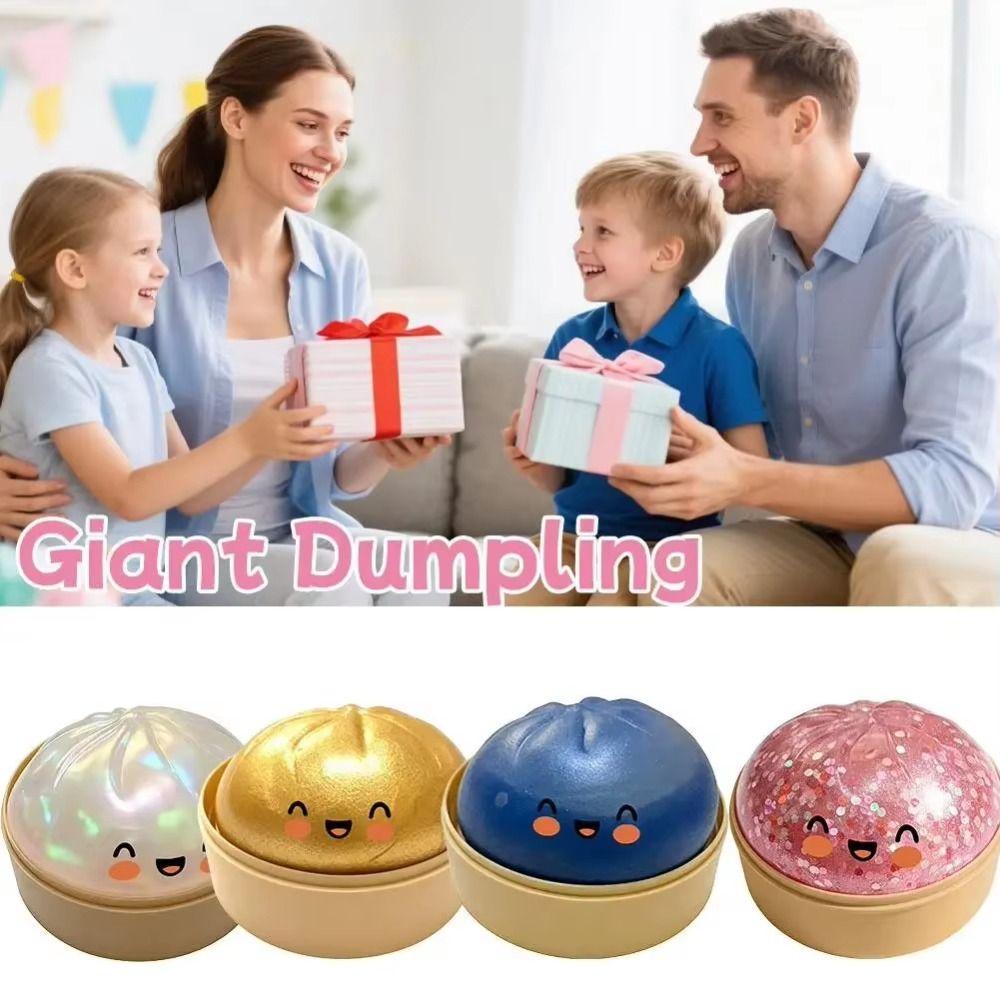 Giant Rainbow Dumpling Squishes Glittering Soft Squishy Toy Simulated Bun Sensory Balls  Boys Girls