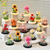 MOC Evig Bukett Displaylåda Mikro Byggkloss Blomma Modell DIY Hem Skrivbord Växt Dekoration Tegel Leksak För Barn