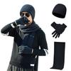 Unisex Knitted Scarf  Hat and Gloves Set Stretch Hat Scarf and Mitten Set