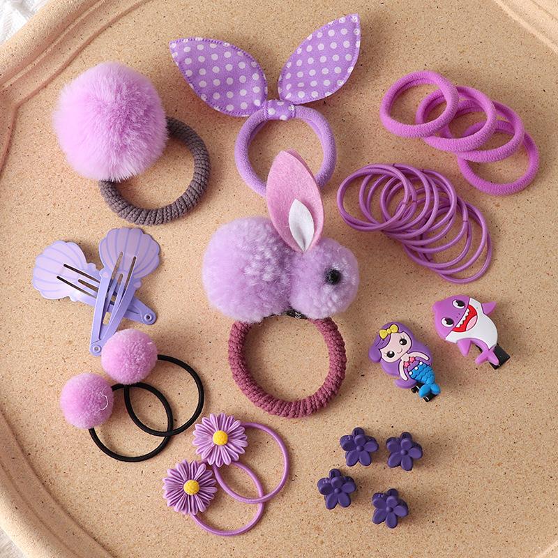 30 Stück Kinder Haarspange Haargummis Set Mädchen Kaninchen Kopfschmuck Gummiband Elastische Haaraccessoires Haarband Haarnadel Kopfschmuck