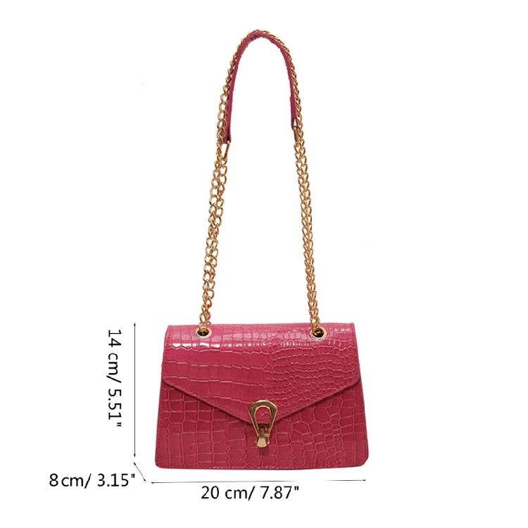 Alligator Print Crossbody Bag Shoulder Bag for Girl Women Solid Color Bag