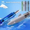 Jinhao Cute Shark Fountain Pens F Nib High Quality Writing Ink Pen for Calligraphy Business Office School Supplies Stationery