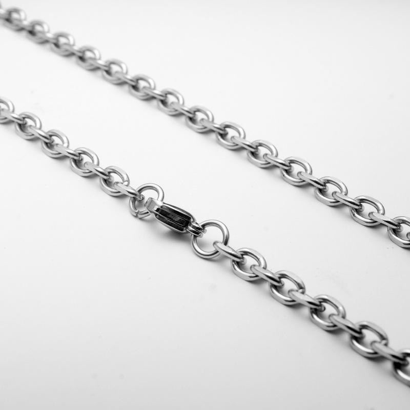 Polished Stainless Steel Four-Sided O-Chain Necklace Semi-Finished Jewelry Accessory