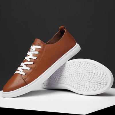 2024 Classic Brand Men's Genuine Leather Casual Shoes Fashionable Brown Lace Up Men's Business Shoes Commuting Driving Shoes