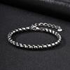 Black Silver Color Stainless Steel Box Chain Bracelets, Simple Punk Adjustable Chain Wristband,New Male Jewelry