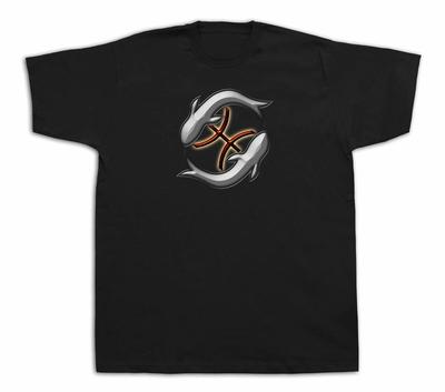 Fische Sternzeichen Horoskop Sternzeichen T-Shirt Astrologie SYMBOL Universeller Charme Tee