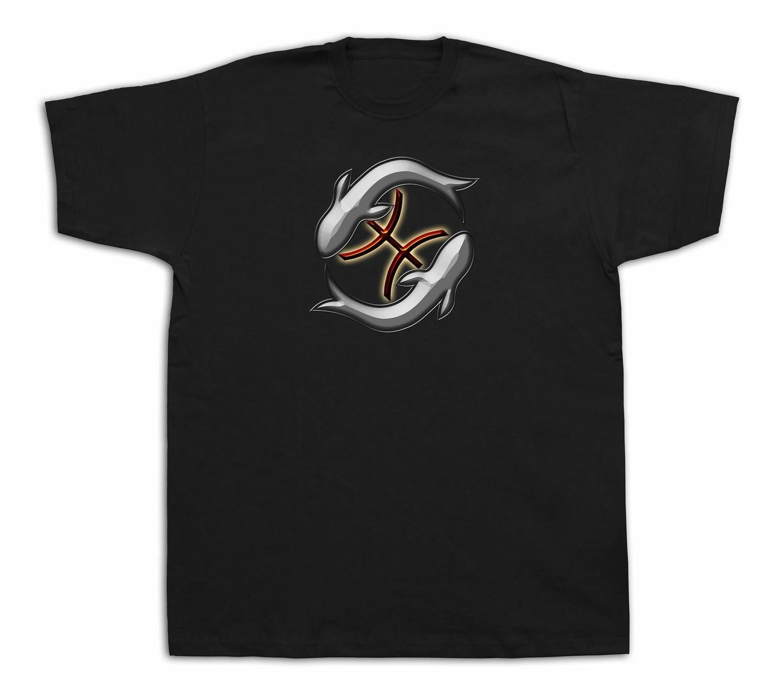 Pisces Zodiac Horoscope star signs T shirt Astrology SYMBOL Universal charm tee L