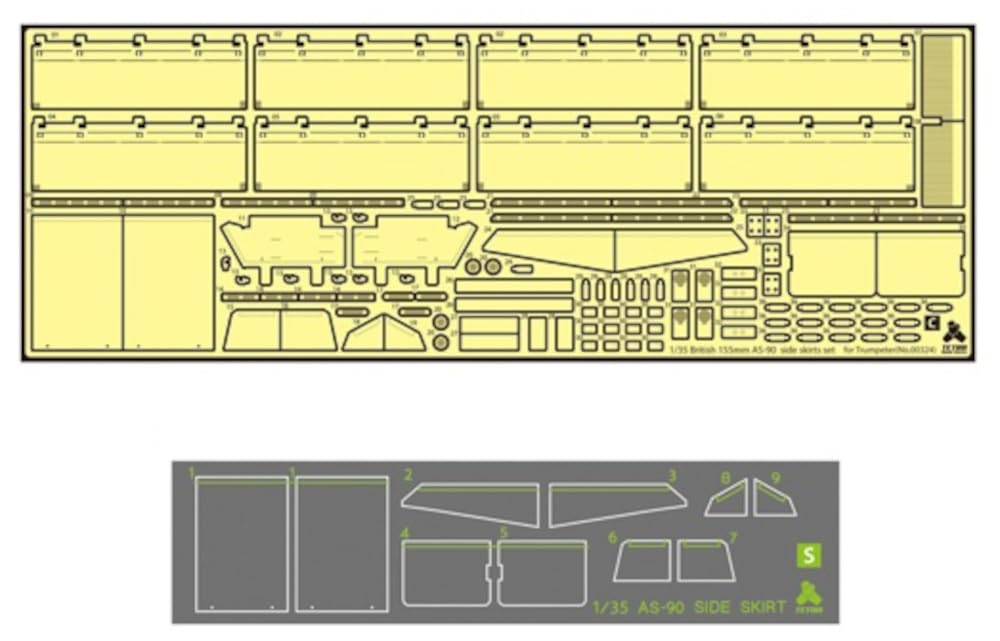 

Tetra Model Серия MA Британская 155-мм пушка Боковые юбки Пластиковые детали для модели MA3523 1/35 Самоходная AS-90 (для ТР)