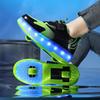 2 Wheel Inline Roller Skates Shoes for Boys and Girls LED Roller Skates for Children's Racing Ice Skating Sneaker with Wheels