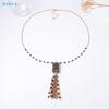 Vintage Silver Fringe Statement Necklace-Tassel Chain Beaded Bib Collar Jewelry for Women,Trendy Party/Evening Outfit Accessory