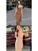 Women's Summer Sleeveless High-Waist Slim Fit Spaghetti Strap Maxi Dress