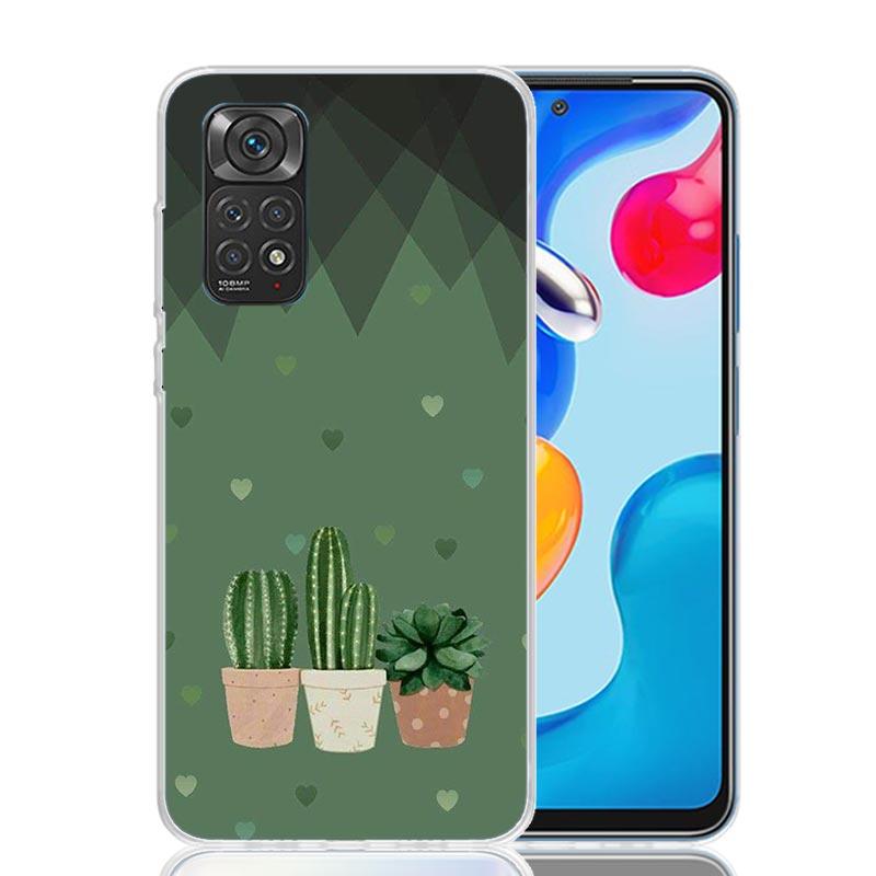 Cactus Vintage Flower Case Phone Cover for Xiaomi Redmi Note 14 13 12S 12 11S 11 11T 11E 10S 10 Pro Plus 5G Trend Fundas Note 13
