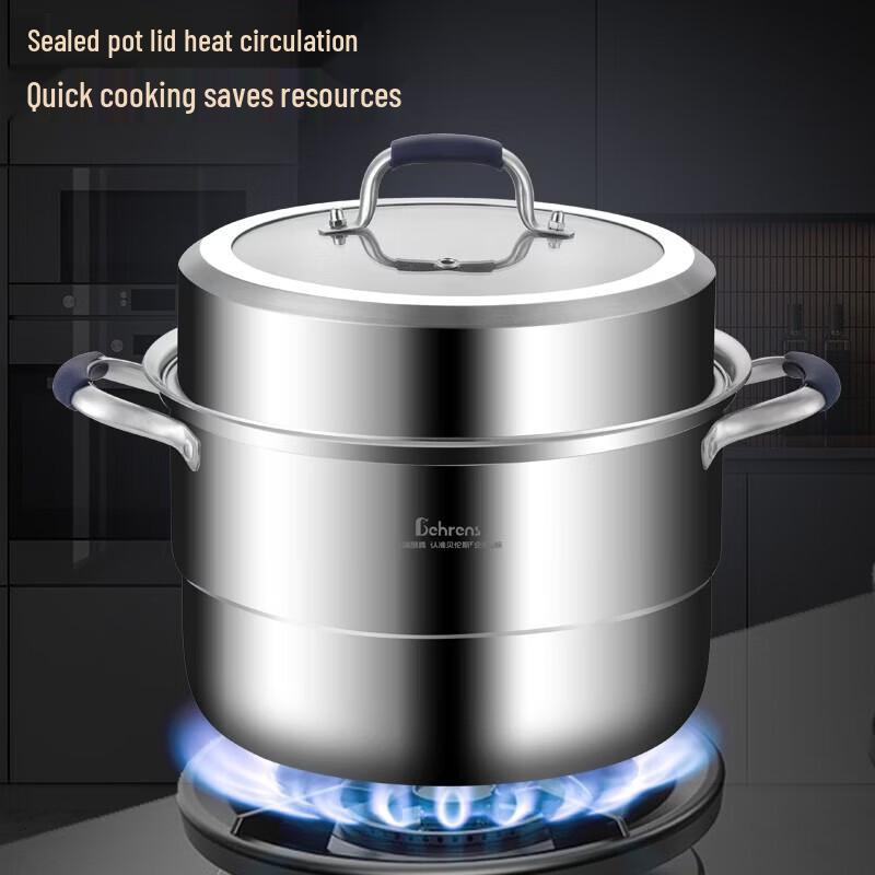 Berllens 28cm Stainless Steel Double Layer Steamer